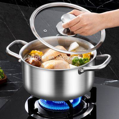 Stainless Steel Double-ear Soup Pot With Three Layers of Steel photo-3