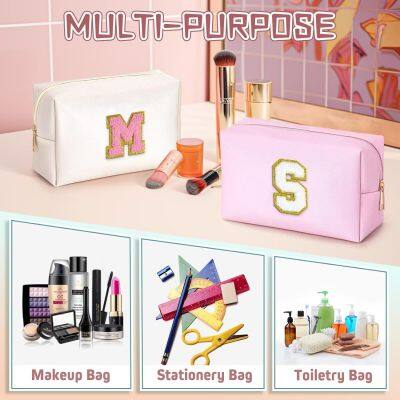 Travel Makeup Bag Chenille Letter Pouch Cosmetic Bag photo-2