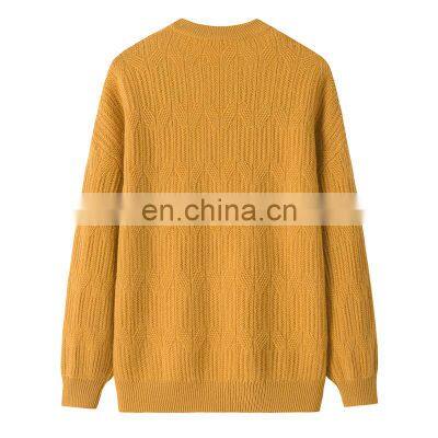 High-End Women's Winter Casual 100% Cashmere Sweater Long Sleeve Solid Pattern Crew Neck Knitted Weave With Front Logo photo-2