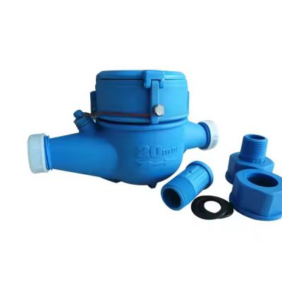 ISO4064 class B Blue Cold Digital Vane Wheel Dry Dial Multi-jet Nylon Plastic Water Meter