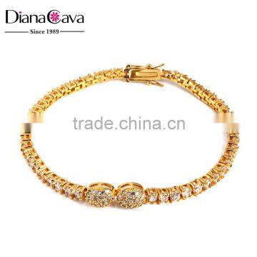 Fancy Women Best Gift 18K Gold Plated Top Quality Cubic Zircon Tennis Bracelet