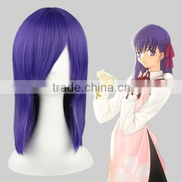 High Quality 45cm Short Straight Touhou Project wig Kumoi Ichirin Light Purple wig Synthetic Anime Wig Cosplay Hair Wigs