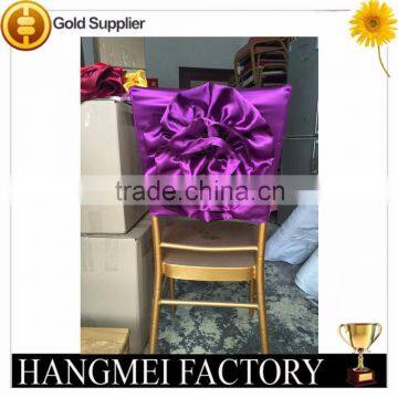 Polyester shining satin rosette chair cap chair hood for wedding marriage decoration