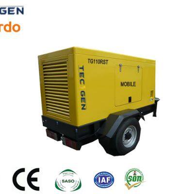 110kVA Mobile Trailer Generator Powered by Weifang Ricardo R6105ZLD Diesel Engine With Sundproof Canopy photo-3