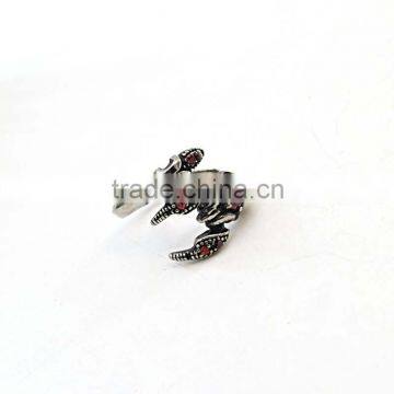 Red Stone Ring Designs for Men Steel Snake Shaped Rings photo-2