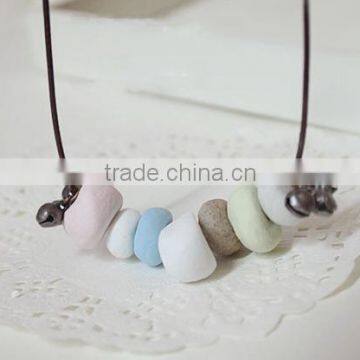 Fashion Natural Stone Necklace Multi Color Beads Pendant Necklace Teenagers Necklace photo-2