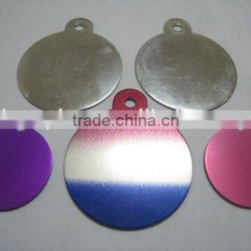 Sublimation Round Custom Pet ID Anoding Aluminium Coloured Tags