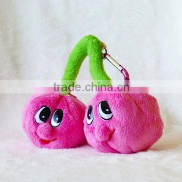 Plush Fruit Cherry Shape Coin Purse/Plush Toy Cerry Purse/Plush Promotional Coin Purse