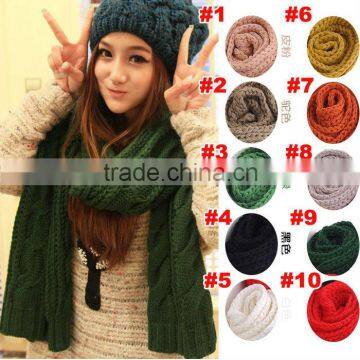 Fashion Wool Knitted Lady Winter Scarf