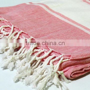 Handloomed Turkish beach towel with fringes