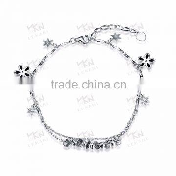 Popular 925 sterling silver bracelet, Custom silver charm bracelet