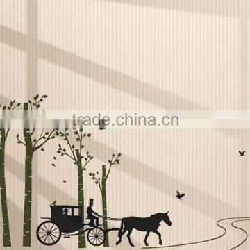 Black Trees Birds Carriage Wall Decal Home Sticker Paper Removable Living Room Bedroom Art Picture DIY Mural