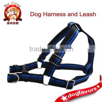 Trade Assurance Dog Favors Blue and Black High Quality Nylon Dog Harness with Metal Buckle