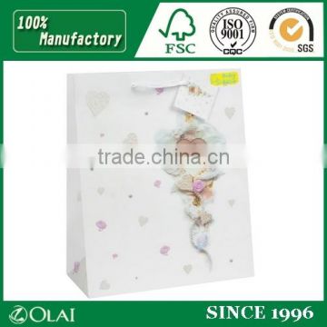 White Printed Gift Paper Bag for Baby Gift