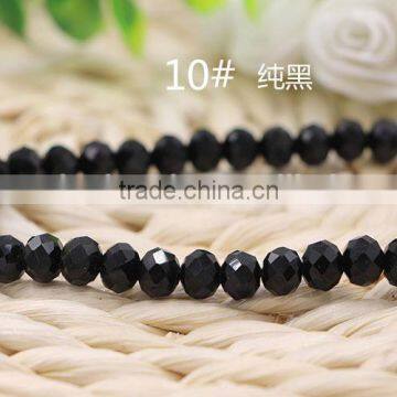 Solid Black 2mm to 12mm AAA Quality Wholesales Price Loose Jade Crystal Facted Roundelles Glass Beads for Jewelry Cheapest