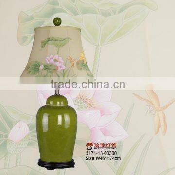 handwork lights silk shade with gloss porcelain