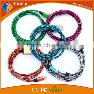 High speed good quality USB braided charging cable for iphone 6