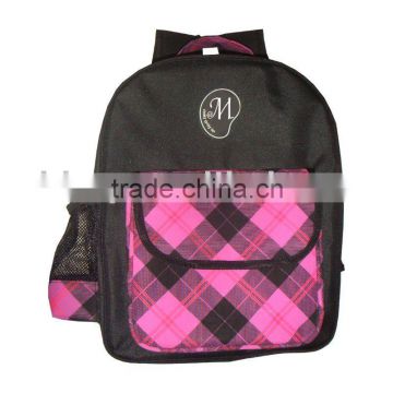 School Bag with Tartan Printing