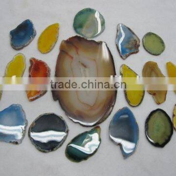 polish irregular natural agate slice dyed different size