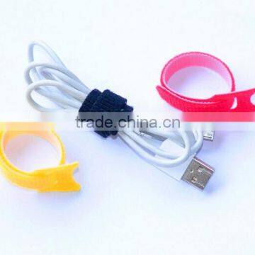 Colorful reusable electric wire tie hook and loop band