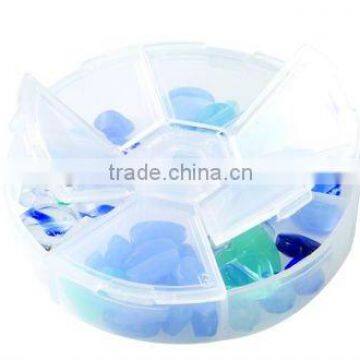 Jewelry plastic bead box 6 Grid Round Organizer Box