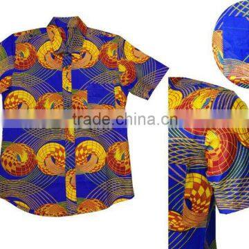 ghana wax fabric men t shirt casual mens clothing