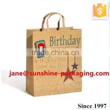 Flat handle kraft paper bag