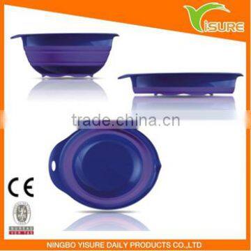 Silicone Collapsible Mixing Bowl Strainer Bowl Green Sprouts Collapsible Silicone