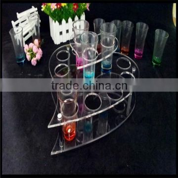 heart shape clear acrylic wine display tube for KTV