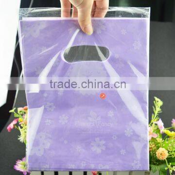 designer machine made shopping plastic bags / die cut plastic hdpe bag