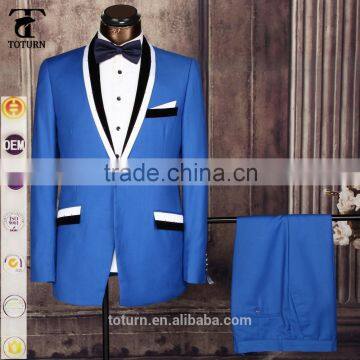 2016 Hot Sale Classic European Style Wholesale Custom logo Formal Slim Fit Rayon RED royal blue Wedding Man Suits                        
                                                Quality Choice