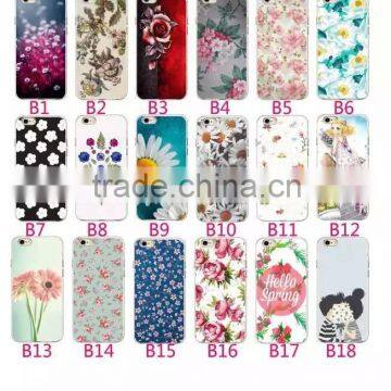 high quality UV print Flower soft silicon tpu Case for Apple Iphone 6 6s plus