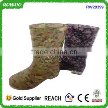 fashion lady boots, korean fashion boots, flower printing boots