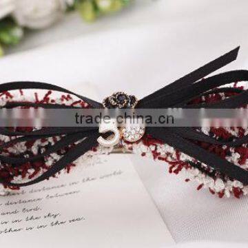 Newest Elagant Metal Hair Duck Clip Design Hair Bow Lace Magnetic Crystal Hair Clip photo-3