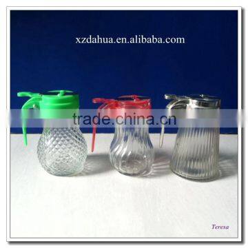 high quality transparent glass condiment jar with lid