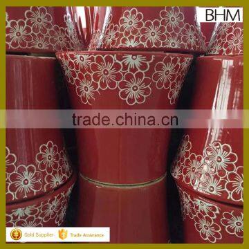 2016 new products tall glazed red ceramic outdoor planters for gardern