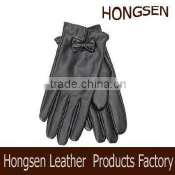 HS122 lady fashion bow gloves leather gloves