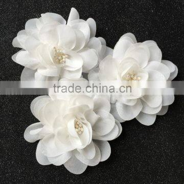 Handmade Decorative Off White Fabric Flower For Wedding,Generous Chiffon Flower For wedding dresses