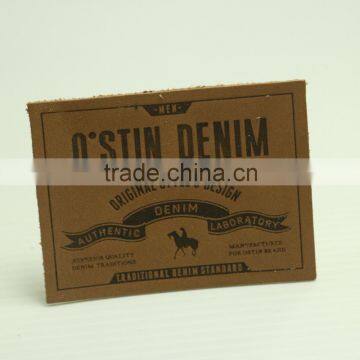 High quality leather label metal logo for jeans