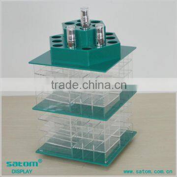 Green Color TOP Acrylic Makeup Organizer Lipstick Display With Free Logo Printed                        
                                                Quality Choice