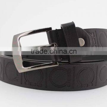 1 INCH Men's Fashion Black PU Leather Belt Casual Waist Belt for Jeans photo-4