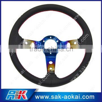 14 inch genuine leather neo chrome steering wheel