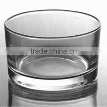 empty round glass hurricane candle holders