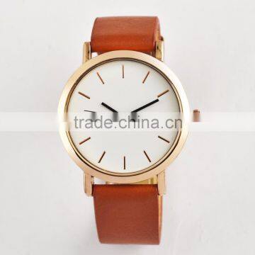 band fashion watch with Your Creative Logo for Women Men Leather Rose gold quartz watch