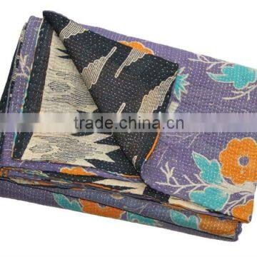 HANDMADE VINTAGE SARI PATCHWORK KANTHA QUILTS at discounted prices directly from manufacturer in India