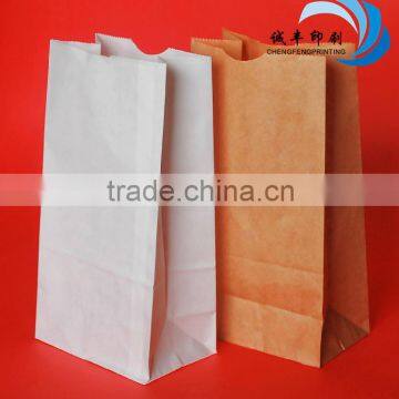 Custom design craft paper bag for bread package without handle