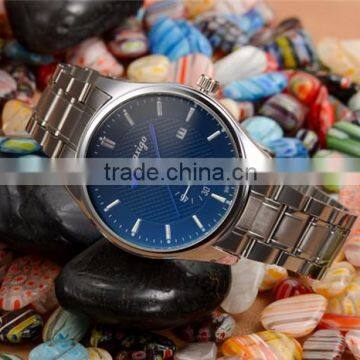 Wholesale good quality women men stainless steel band watches with blue dial