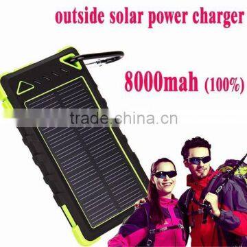 solar power bank charger, 8000mah, waterproof,