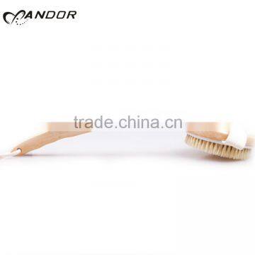 Long handle wood bristle foot shower brush