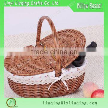 cheap willow picnic basket for 4 persons homeware straw fruit basket